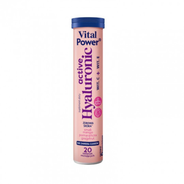 VITAL POWER, Aktyvus hialuronas su vitaminais C ir E, 20 šnypščiųjų tablečių paveikslėlis VITAL POWER, Aktyvus hialuronas su vitaminais C ir E, 20 šnypščiųjų tablečių paveikslėlis