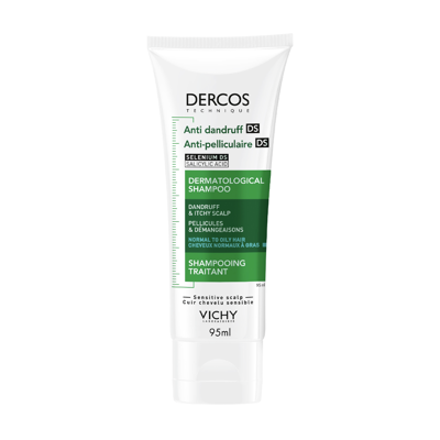 VICHY DERCOS, šampūnas nuo pleiskanų normaliems ir riebal. linkusiems plaukams, 95 ml paveikslėlis