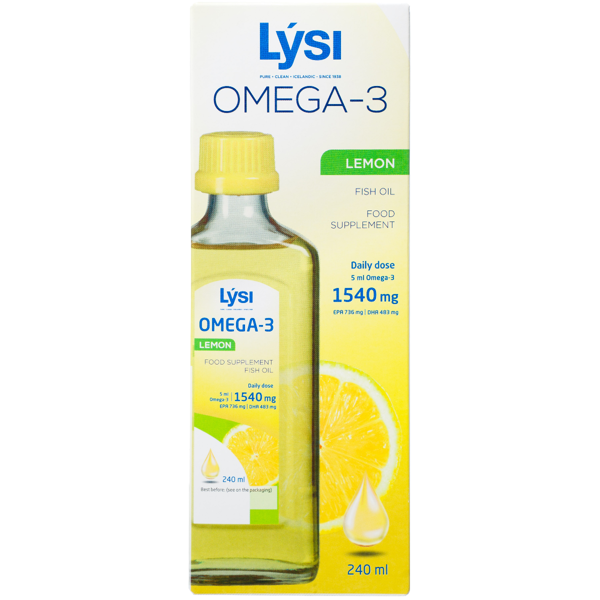 LYSI OMEGA-3, žuvų taukai, citrinų skonio, 240 ml paveikslėlis