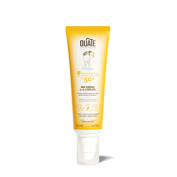 Ouate „Ma crème 1,2,3 soleil” Apsauginis kremas nuo saulės SPF 50+, nuo 3 metų, 125 ml.