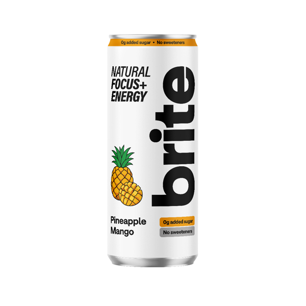 BRITE, natūralus energinis gėrimas, ananasų ir mangų, 330ml paveikslėlis