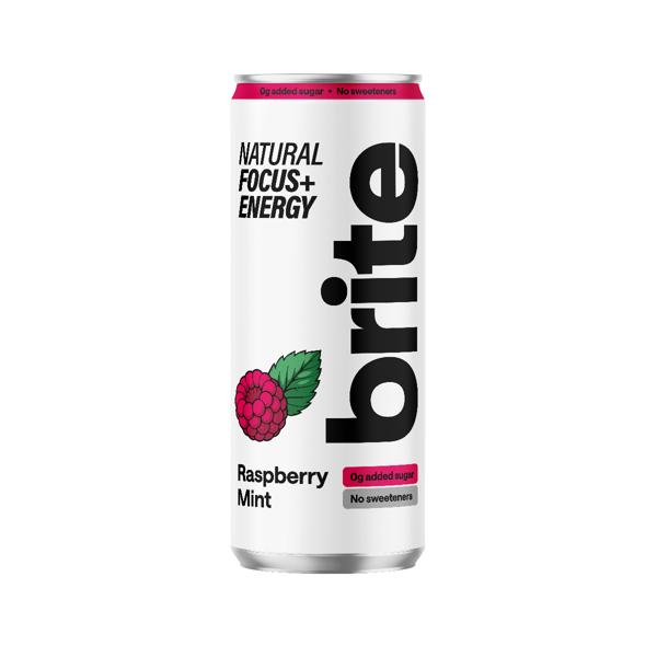 BRITE, natūralus energinis gėrimas, aviečių ir mėtų, 330ml paveikslėlis