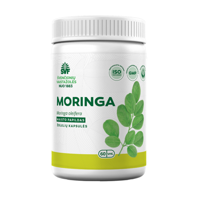ŠVENČIONIŲ VAISTAŽOLĖS MORINGA, 60 kapsulių paveikslėlis
