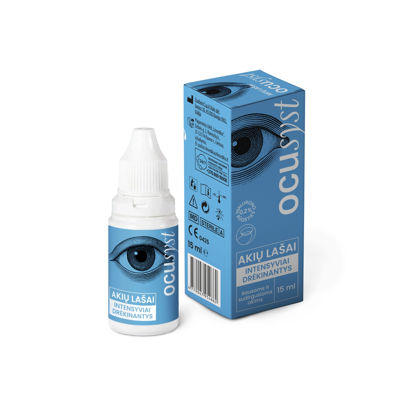 OCUSYST, intensyviai drėkinantys akių lašai sausoms ir sudirgusioms akims, 15 ml paveikslėlis