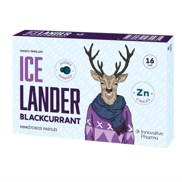 ICELANDER BLACKCURRANT, 16 pastilių paveikslėlis ICELANDER BLACKCURRANT, 16 pastilių paveikslėlis