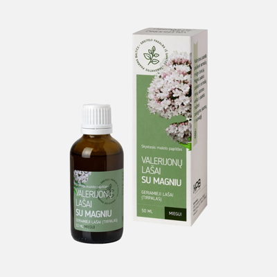 Valerijonų lašai su magniu, be etanolio, 50 ml paveikslėlis