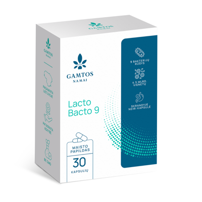 GAMTOS NAMAI LACTO BACTO 9, 30 kapsulių paveikslėlis