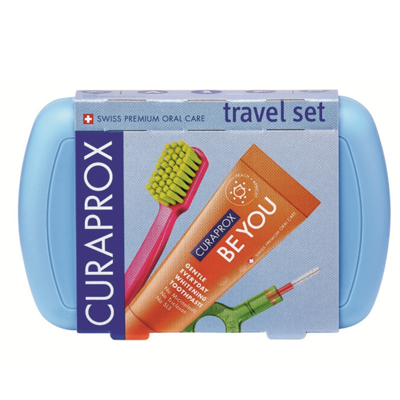 CURAPROX TRAVEL SET, kelioninis rinkinys, mėlynas paveikslėlis