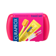 CURAPROX TRAVEL SET, kelioninis rinkinys, raudonas paveikslėlis