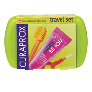 CURAPROX TRAVEL SET, kelioninis rinkinys, žalias paveikslėlis CURAPROX TRAVEL SET, kelioninis rinkinys, žalias paveikslėlis