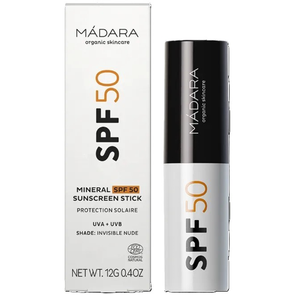 MÁDARA, Apsauginis mineralinis pieštukas nuo saulės SPF50, 12 g