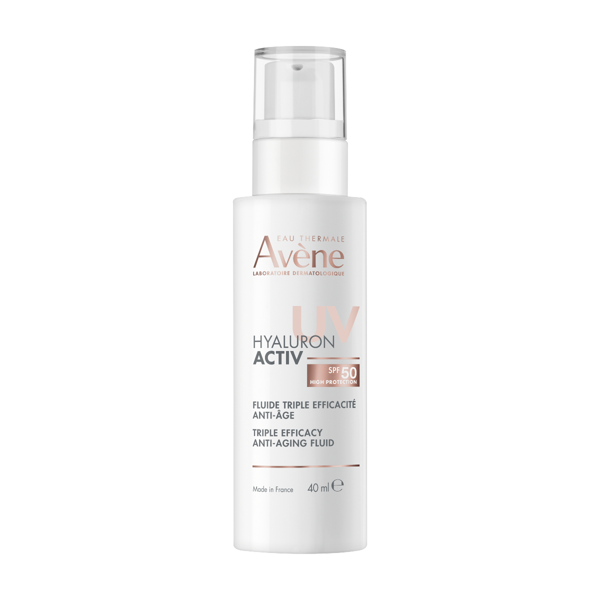 AVENE EAU THERMALE, HYALURON ACTIVE UV, veido fluidas brandžiai odai, SPF50, 40 ml paveikslėlis