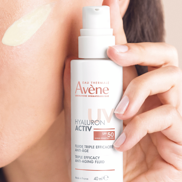 AVENE EAU THERMALE, HYALURON ACTIVE UV, veido fluidas brandžiai odai, SPF50, 40 ml paveikslėlis