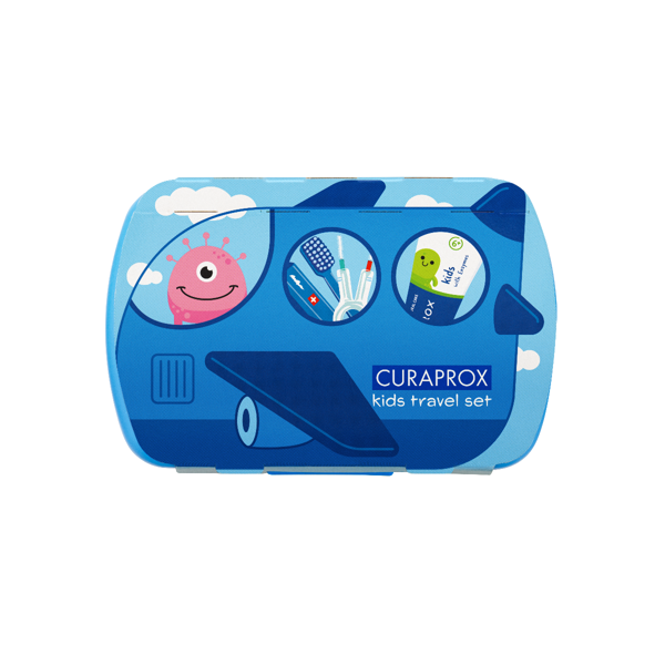 CURAPROX KIDS, kelioninis rinkinys, Travel Set, mėlynas, 1 vnt. paveikslėlis CURAPROX KIDS, kelioninis rinkinys, Travel Set, mėlynas, 1 vnt. paveikslėlis