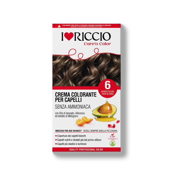 I Love Riccio beamoniakiai plaukų dažai - tamsaus blondo spalva, 145 ml. I Love Riccio beamoniakiai plaukų dažai - tamsaus blondo spalva, 145 ml.