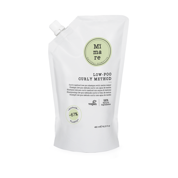 Mimare CURLY METHOD LOW-POO švelnus garbanotų plaukų šampūnas su melionų ekstraktu, 480 ml Mimare CURLY METHOD LOW-POO švelnus garbanotų plaukų šampūnas su melionų ekstraktu, 480 ml