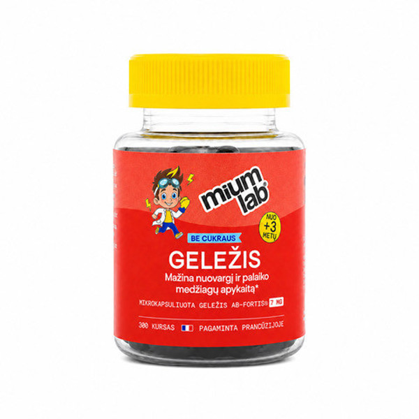 MIUM LAB KIDS maisto papildas GELEŽIS vaikams. Nuo 3 metų! 42 guminukų. MIUM LAB KIDS maisto papildas GELEŽIS vaikams. Nuo 3 metų! 42 guminukų.
