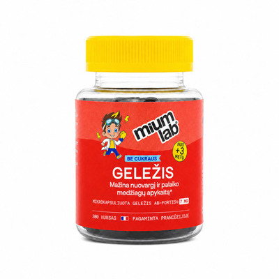 MIUM LAB KIDS maisto papildas GELEŽIS vaikams. Nuo 3 metų! 42 guminukų.