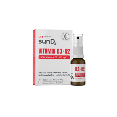 LYL Purškiamas D3 + K2 vitaminas 4000 IU, 15 ml paveikslėlis