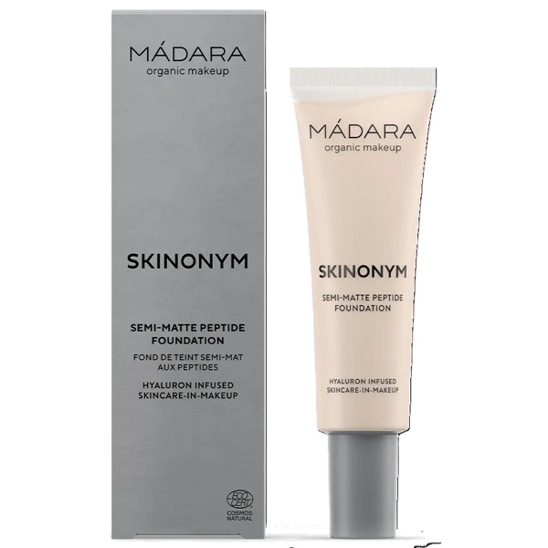 MÁDARA, Pusiau matinis makiažo pagrindas su peptidais "Skinonym", 10 PORCELAIN, 30 ml MÁDARA, Pusiau matinis makiažo pagrindas su peptidais "Skinonym", 10 PORCELAIN, 30 ml