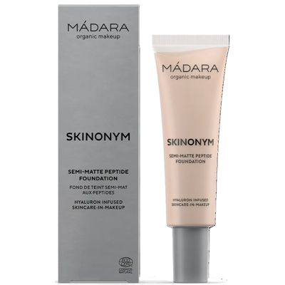 MÁDARA, Pusiau matinis makiažo pagrindas su peptidais "Skinonym", 20 IVORY, 30 ml