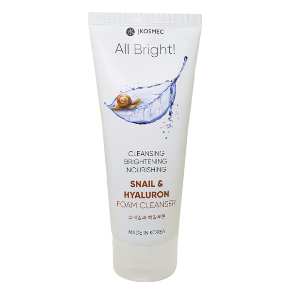 Jkosmec All Bright valomosios veido putos su sraigių sekretu ir hialurono rūgštimi, 180ml Jkosmec All Bright valomosios veido putos su sraigių sekretu ir hialurono rūgštimi, 180ml