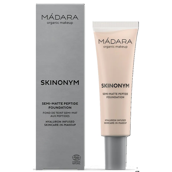MÁDARA, Pusiau matinis makiažo pagrindas su peptidais "Skinonym", 25 LINEN, 30 ml MÁDARA, Pusiau matinis makiažo pagrindas su peptidais "Skinonym", 25 LINEN, 30 ml