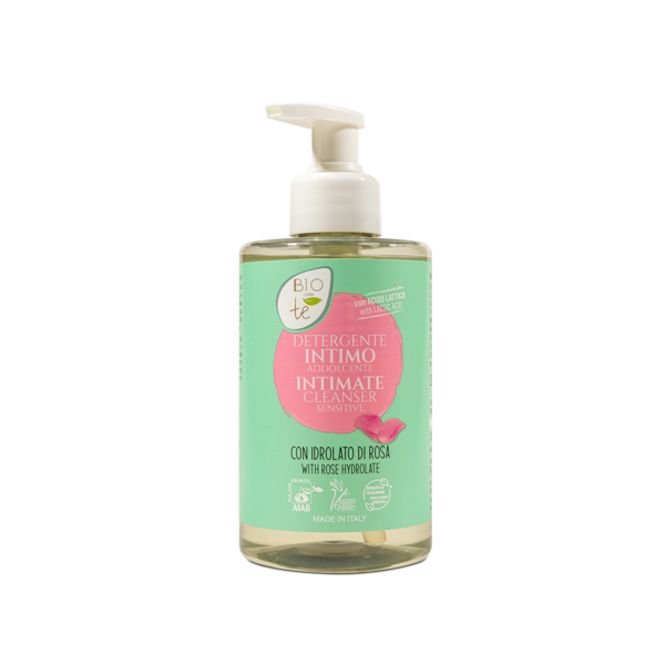 BIOconTe švelnus intymios higienos prausiklis su rožių hidrolatu ir pieno rūgštimi, 300 ml BIOconTe švelnus intymios higienos prausiklis su rožių hidrolatu ir pieno rūgštimi, 300 ml
