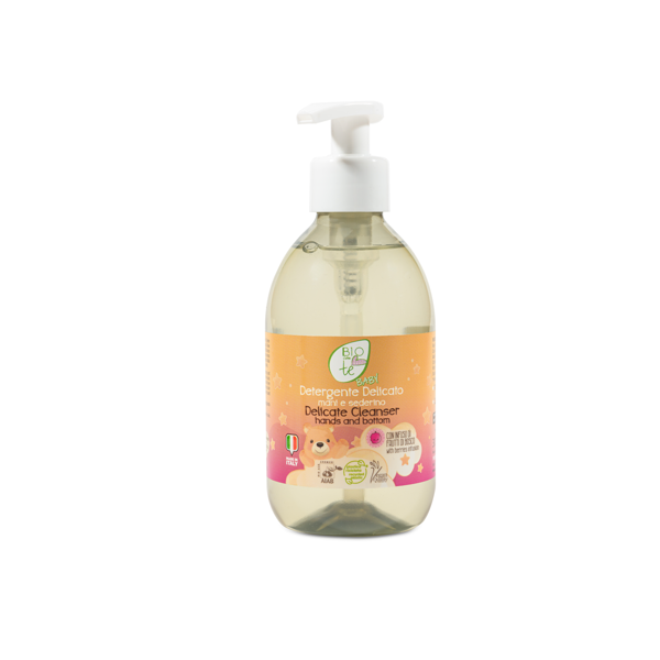 BIOconTé BABY švelnus rankų ir užpakaliuko valiklis su uogų užpilu, 300 ml BIOconTé BABY švelnus rankų ir užpakaliuko valiklis su uogų užpilu, 300 ml