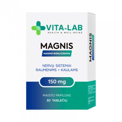 VITA-LAB MAGNIS 150 mg., Magnio bisglicinatas, 30 tablečių paveikslėlis