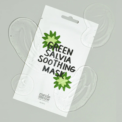 MEIDEME Green Salvia raminanti lakštinė veido kaukė