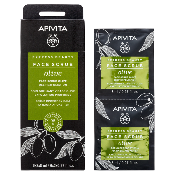 APIVITA EXPRESS BEAUTY, šveitiklis veido su alyvuogėmis, 2 x 8ml paveikslėlis