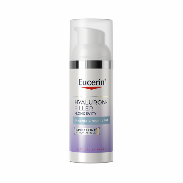 EUCERIN HYALURON-FILLER + LONGEVITY EPIGENETIC, naktinis veido kremas su Epicelline® ir hialurono rūgštimi, 50 ml paveikslėlis EUCERIN HYALURON-FILLER + LONGEVITY EPIGENETIC, naktinis veido kremas su Epicelline® ir hialurono rūgštimi, 50 ml paveikslėlis