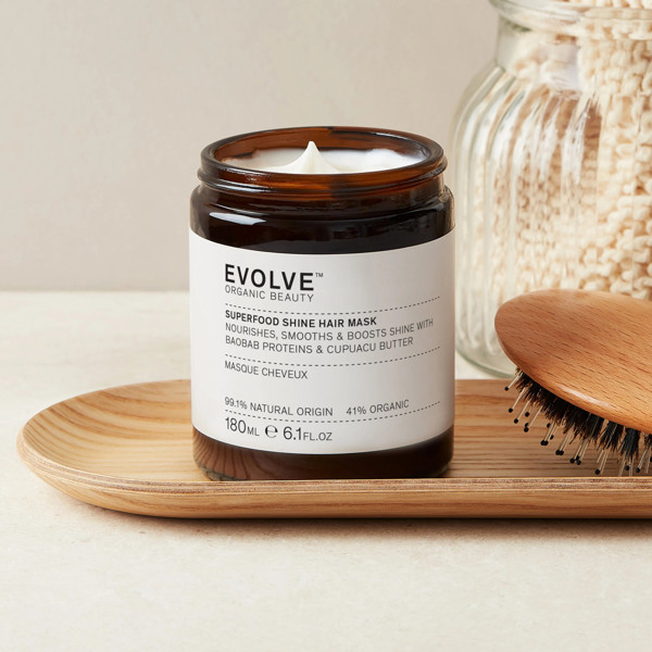EVOLVE ORGANIC BEAUTY, Plaukų kaukė „Superfood Shine“, 180 ml EVOLVE ORGANIC BEAUTY, Plaukų kaukė „Superfood Shine“, 180 ml