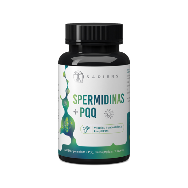 SAPIENS SPERMIDINAS + PQQ, 30 kapsulių paveikslėlis SAPIENS SPERMIDINAS + PQQ, 30 kapsulių paveikslėlis