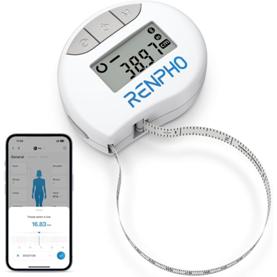 Renpho išmanioji skaitmeninė kūno matavimo juosta su "Bluetooth" Smart Tape, 1 vnt.