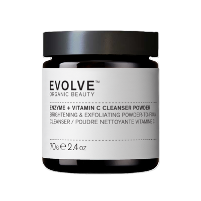 EVOLVE ORGANIC BEAUTY, Valomieji milteliai veidui prausti su enzimais ir vitaminu C, 70 g