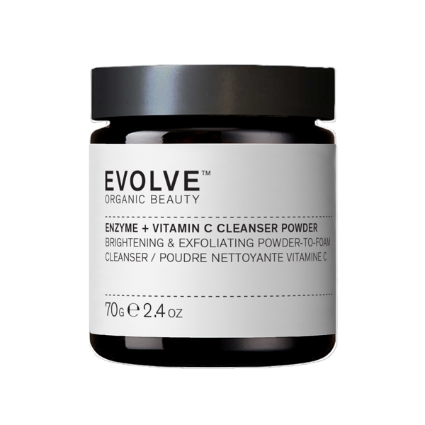 EVOLVE ORGANIC BEAUTY, Valomieji milteliai veidui prausti su enzimais ir vitaminu C, 70 g