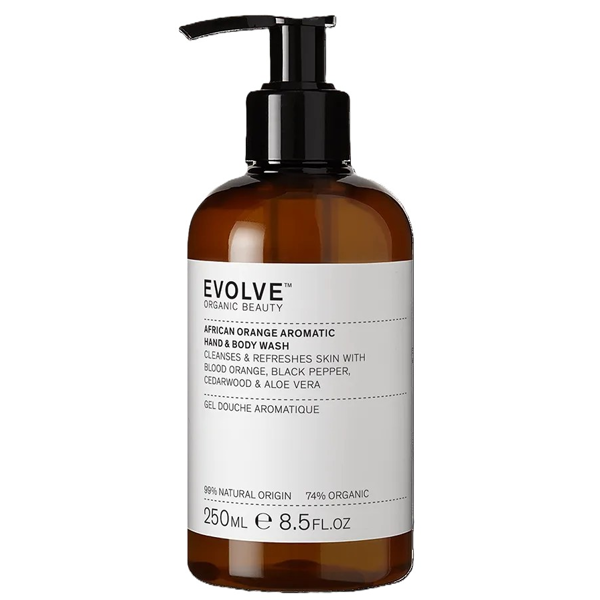 EVOLVE ORGANIC BEAUTY, Rankų ir kūno prausiklis „African Orange“, 250 ml EVOLVE ORGANIC BEAUTY, Rankų ir kūno prausiklis „African Orange“, 250 ml