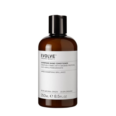 EVOLVE ORGANIC BEAUTY, Glotninamasis kondicionierius „Superfood Shine“, ekologiškas, 250 ml