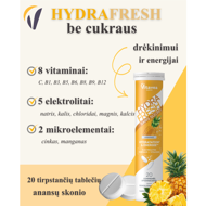 VITAVEA HYDRAFRESH be cukraus ananasų skonio, 20 vnt