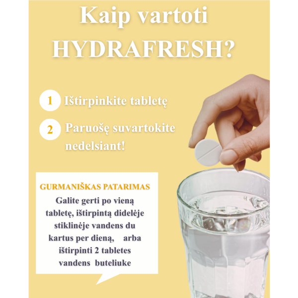 VITAVEA HYDRAFRESH be cukraus ananasų skonio, 20 vnt