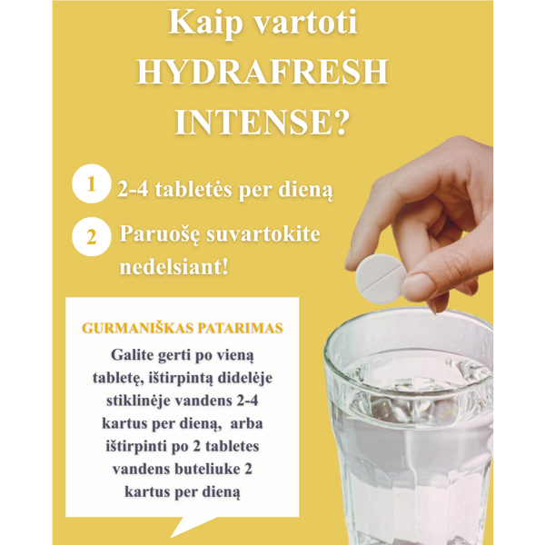 VITAVEA HYDRAFRESH INTENSE citrinų skonio, 20 vnt VITAVEA HYDRAFRESH INTENSE citrinų skonio, 20 vnt