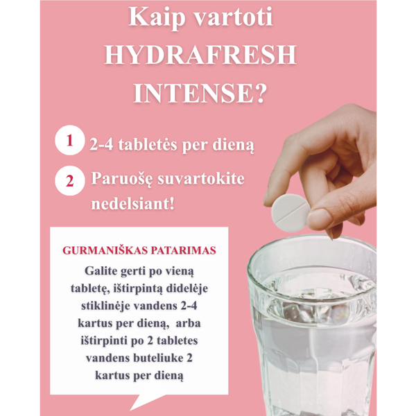 VITAVEA HYDRAFRESH INTENSE raudonųjų vaisių skonio, 20 vnt VITAVEA HYDRAFRESH INTENSE raudonųjų vaisių skonio, 20 vnt