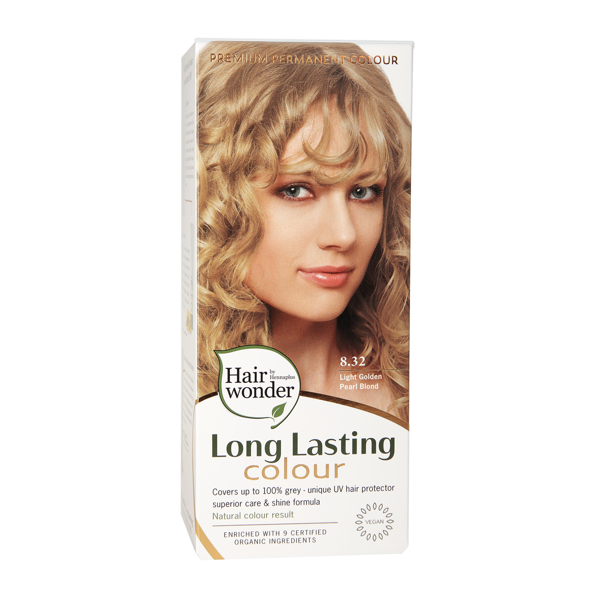 HAIRWONDER Ilgalaikiai plaukų dažai su 9 ekologiškais augaliniais ekstraktais, 8.32, 100 ml