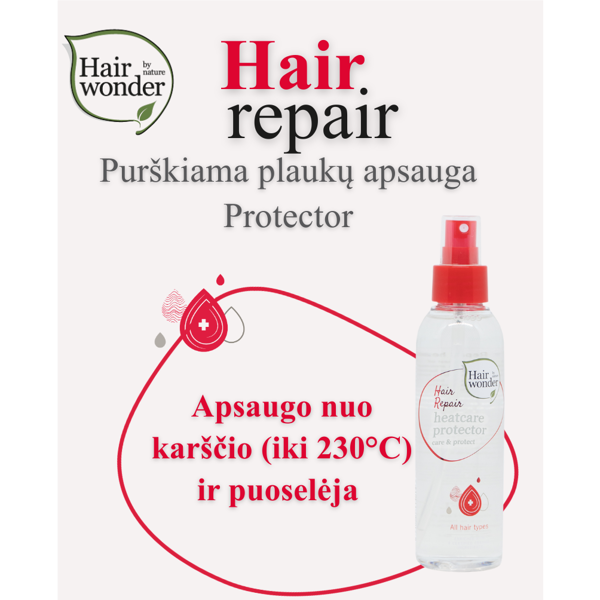 HAIRWONDER Purškiama plaukų apsauga  nuo karščio Hair Repair Heatcare Protector, 150 ml