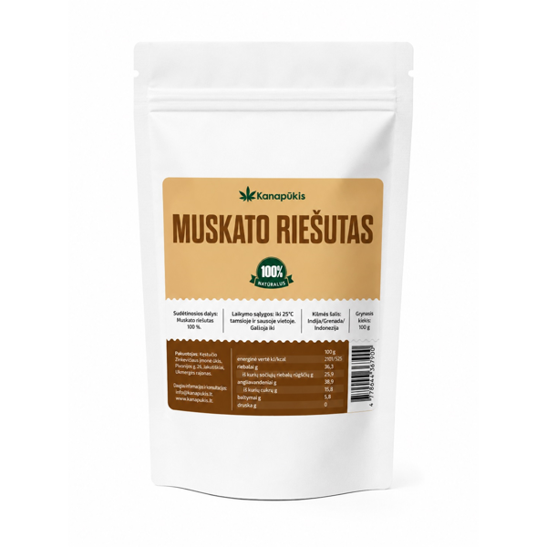 KANAPŪKIS Muskato riešutas 100 g.