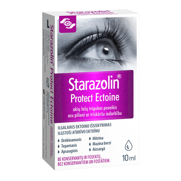 STARAZOLIN Protect Ectoine, akių lašai, 10 ml paveikslėlis STARAZOLIN Protect Ectoine, akių lašai, 10 ml paveikslėlis