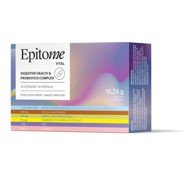 EPITOME Vital Digestive Health & Probiotics complex, 30 kapsulių paveikslėlis