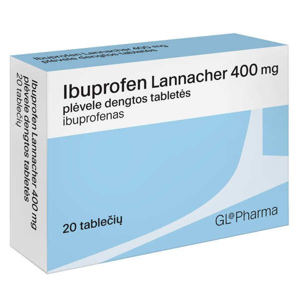 IBUPROFEN LANNACHER, 400 mg, plėvele dengtos tabletės, N20 paveikslėlis IBUPROFEN LANNACHER, 400 mg, plėvele dengtos tabletės, N20 paveikslėlis